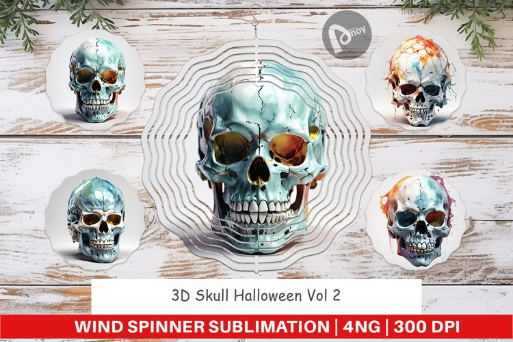 Wind Spinner 3D Skull Halloween