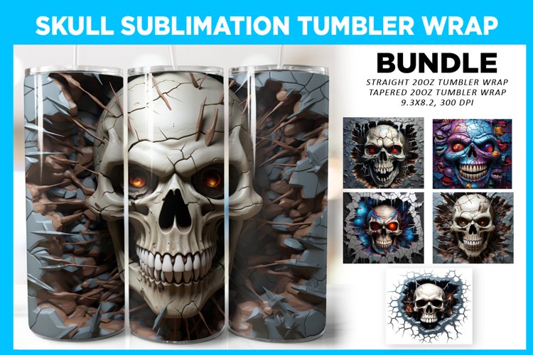 3D Skull I Skinny 20oz Tumbler wrap sublimation, PNG Bundle, Design Bundle, Skull Sublimation, Digital Download PNG, Straight & Tapered PNG, 3d Horror 20oz Skinny Tumbler, 3D Hole In A Wall Tumbler, Bundle, 3d Sublimation Tumbler Wrap