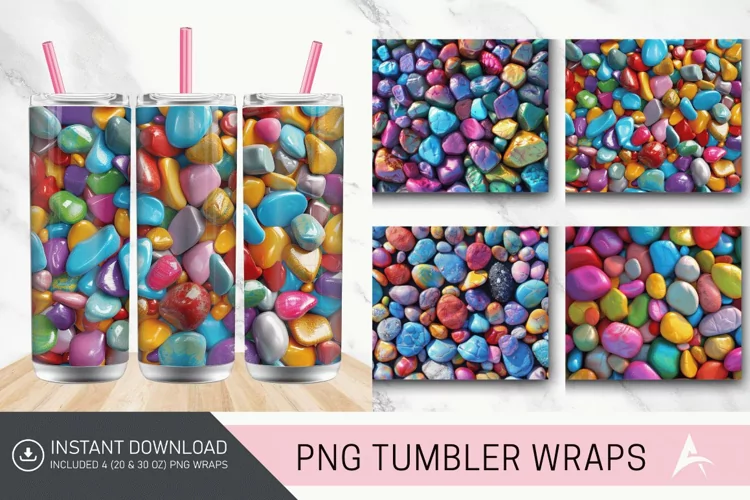 3D Small Stone Tumbler wrap