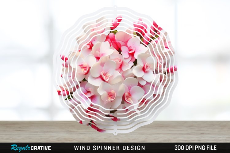3D Snapdragon Flowers Wind Spinner Sublimation Design PNG example image 1