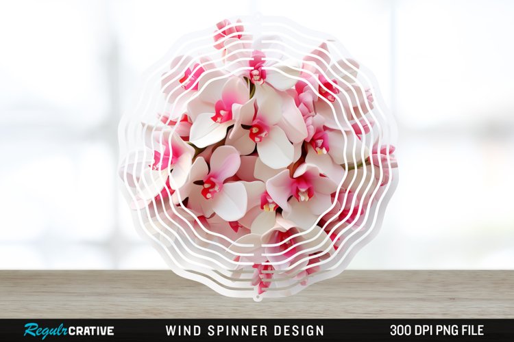 3D Snapdragon Flowers Wind Spinner Sublimation Design PNG example image 1