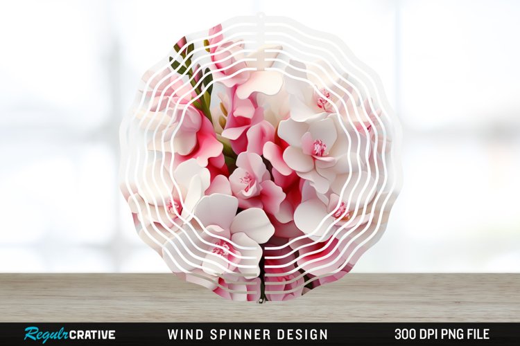 3D Snapdragon Flowers Wind Spinner Sublimation Design PNG example image 1