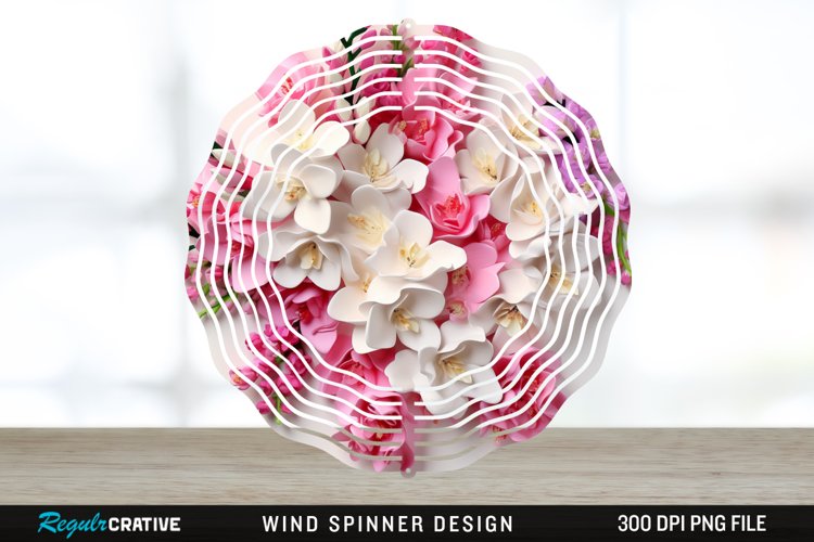 Snapdragon Flowers Wind Spinner Sublimation Design PNG example image 1