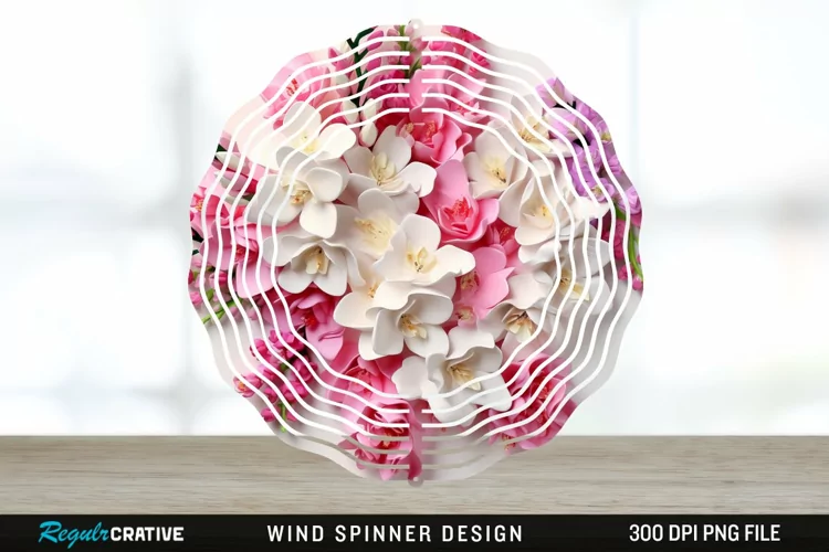 Snapdragon Flowers Wind Spinner Sublimation Design PNG
