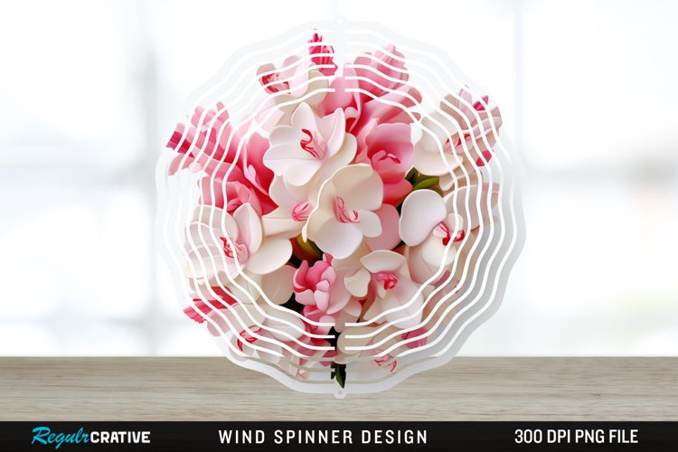3D Snapdragon Flowers Wind Spinner Sublimation Design PNG example image 1