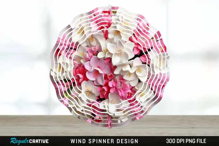 Snapdragon Flowers Wind Spinner Sublimation Design PNG