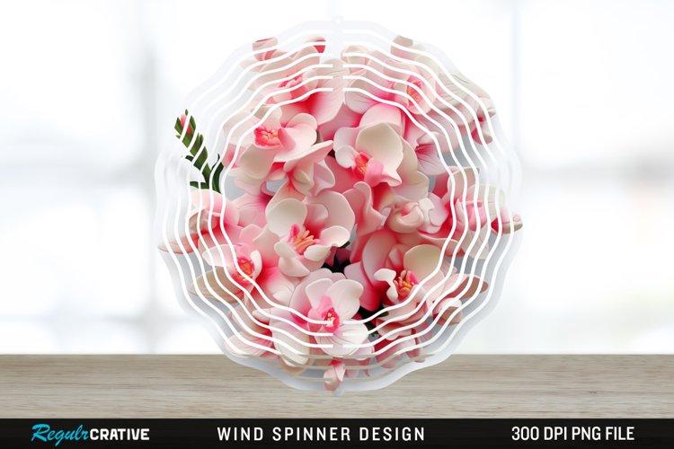 3D Snapdragon Flowers Wind Spinner Sublimation Design PNG example image 1