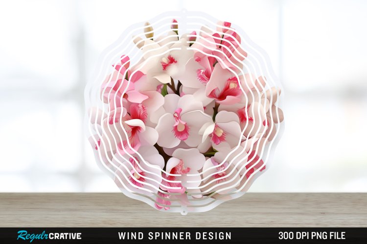 3D Snapdragon Flowers Wind Spinner Sublimation Design PNG example image 1