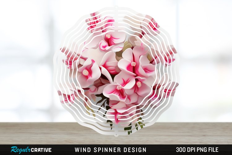 3D Snapdragon Flowers Wind Spinner Sublimation Design PNG example image 1