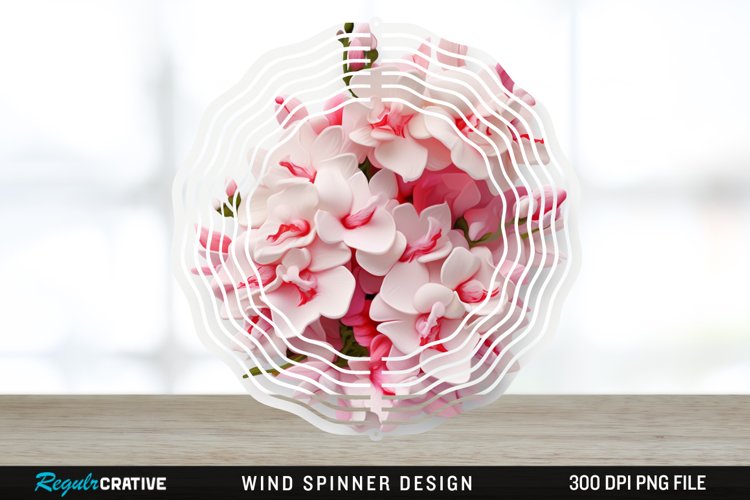 3D Snapdragon Flowers Wind Spinner Sublimation Design PNG example image 1