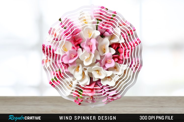 Snapdragon Flowers Wind Spinner Sublimation Design PNG example image 1