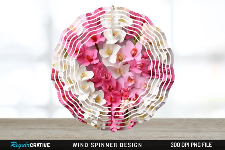 Snapdragon Flowers Wind Spinner Sublimation Design PNG example image 1