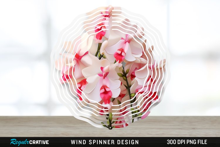 3D Snapdragon Flowers Wind Spinner Sublimation Design PNG example image 1