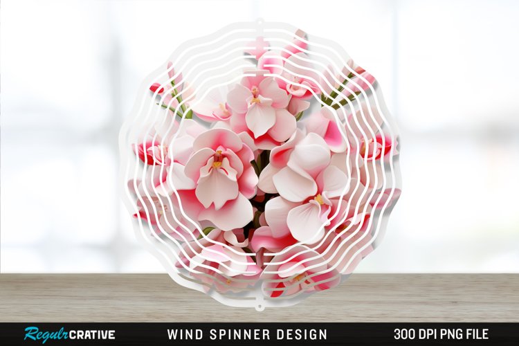3D Snapdragon Flowers Wind Spinner Sublimation Design PNG example image 1