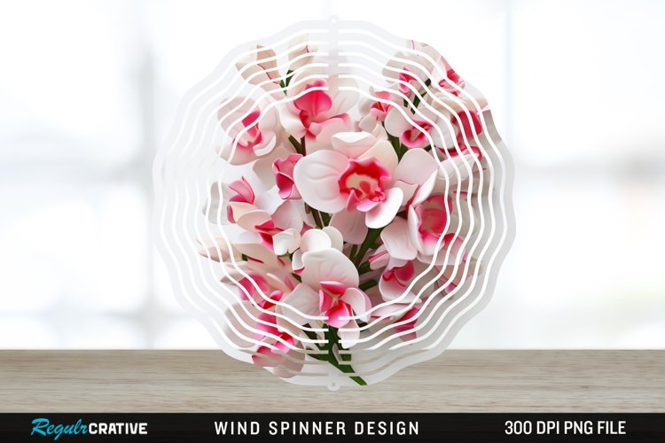 3D Snapdragon Flowers Wind Spinner Sublimation Design PNG example image 1