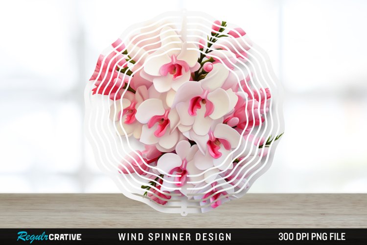 3D Snapdragon Flowers Wind Spinner Sublimation Design PNG example image 1