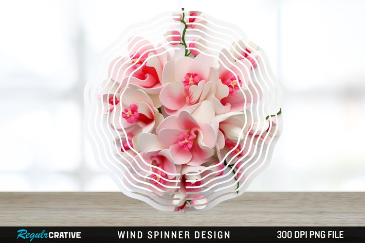 3D Snapdragon Flowers Wind Spinner Sublimation Design PNG example image 1