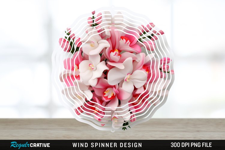 3D Snapdragon Flowers Wind Spinner Sublimation Design PNG example image 1