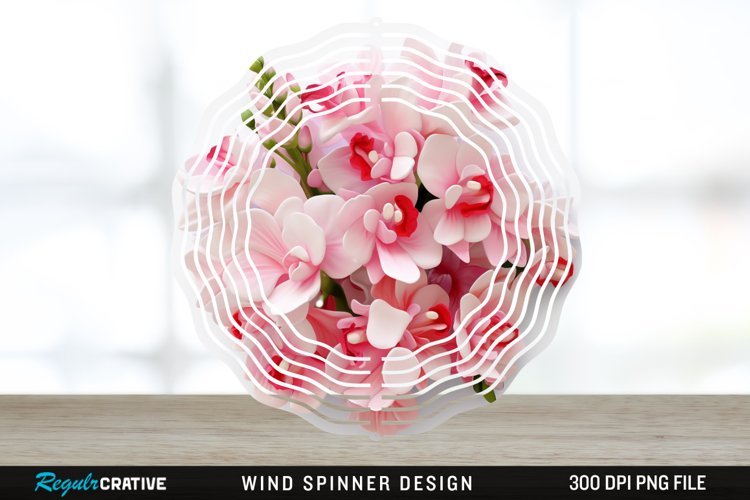 3D Snapdragon Flowers Wind Spinner Sublimation Design PNG example image 1