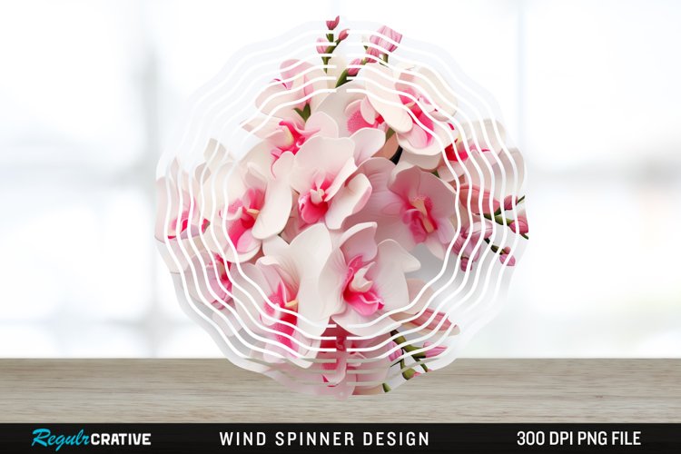 3D Snapdragon Flowers Wind Spinner Sublimation Design PNG example image 1