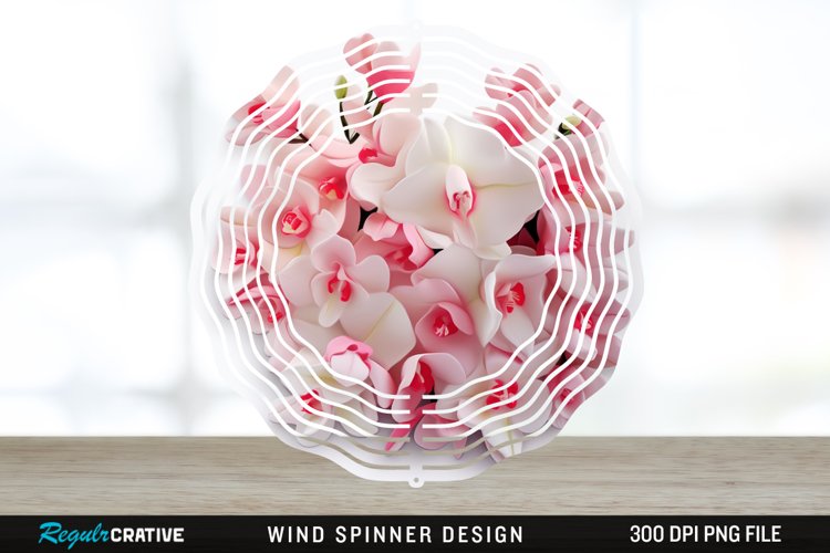 3D Snapdragon Flowers Wind Spinner Sublimation Design PNG example image 1