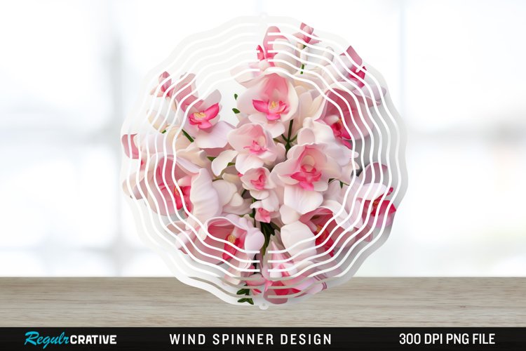 3D Snapdragon Flowers Wind Spinner Sublimation Design PNG example image 1