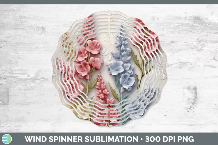 3D Snapdragon Flowers Wind Spinner | Sublimation Spinner Des
