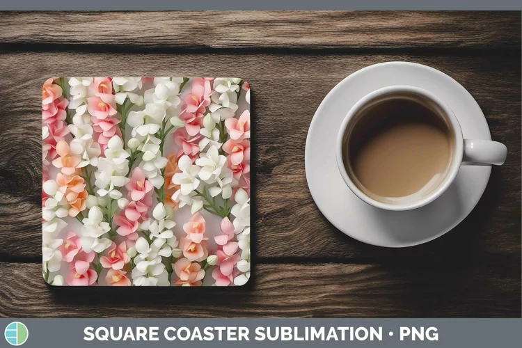 3D Snapdragon Square Coaster | Sublimation Coaster Designs