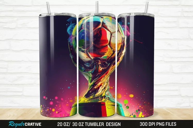 3D Soccer Trophy 20/30oz Skinny Tumbler