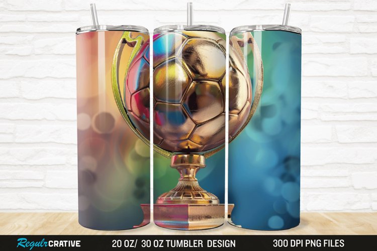 3D Soccer Trophy 20/30oz Skinny Tumbler