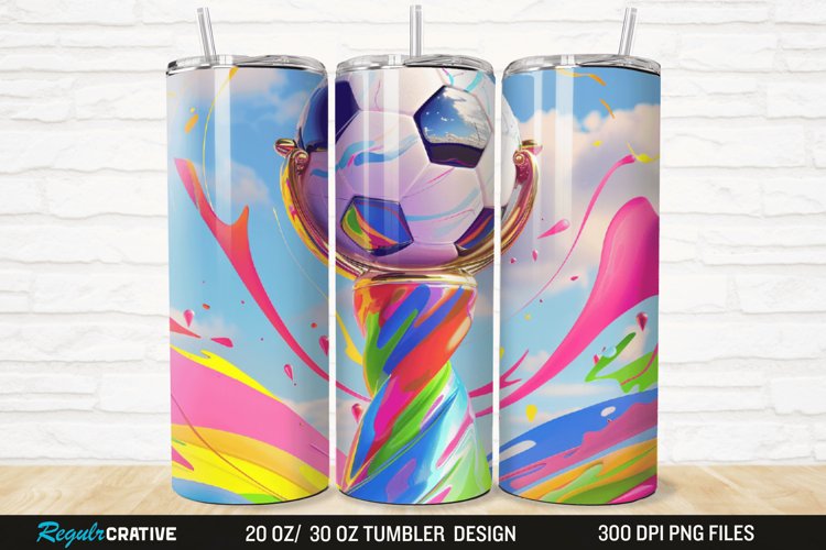 3D Soccer Trophy 20/30oz Skinny Tumbler