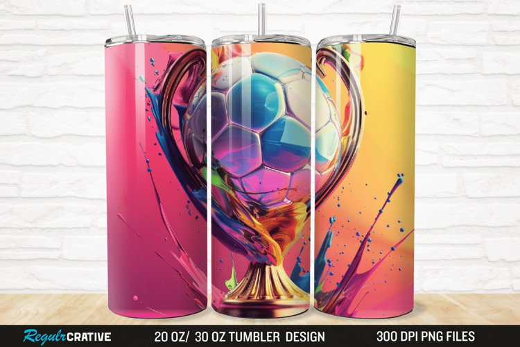 3D Soccer Trophy 20/30oz Skinny Tumbler