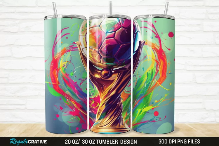 3D Soccer Trophy 20/30oz Skinny Tumbler