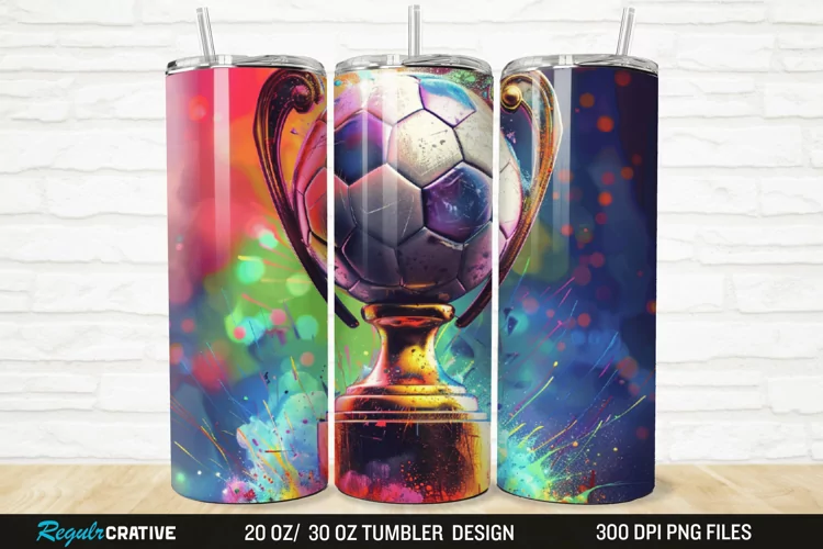 3D Soccer Trophy 20/30oz Skinny Tumbler