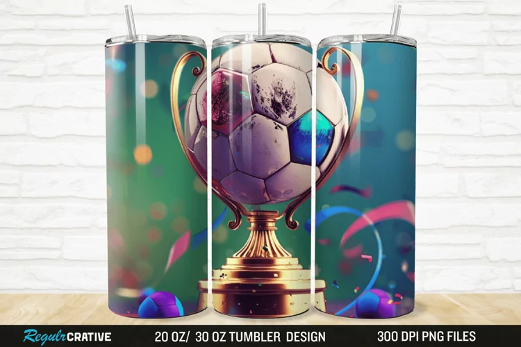 3D Soccer Trophy 20/30oz Skinny Tumbler