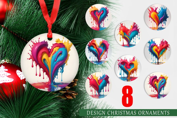 Christmas Ornaments 3D Splash Art Love