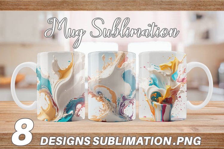3D Splash Colorful Paint | Mug sublimation design example image 1