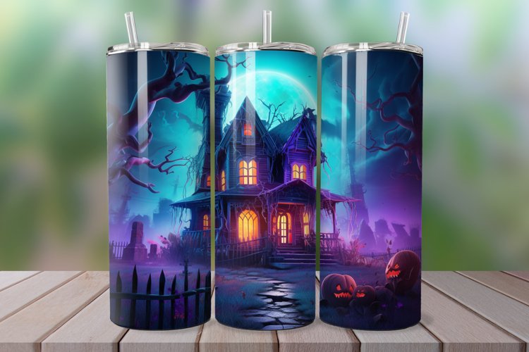 3D Spooky Haunted House 20oz/30oz Skinny Tumbler