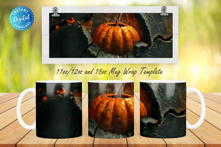 3D Spooky Pumpkin 11, 12 & 15 Oz Mug Sublimation