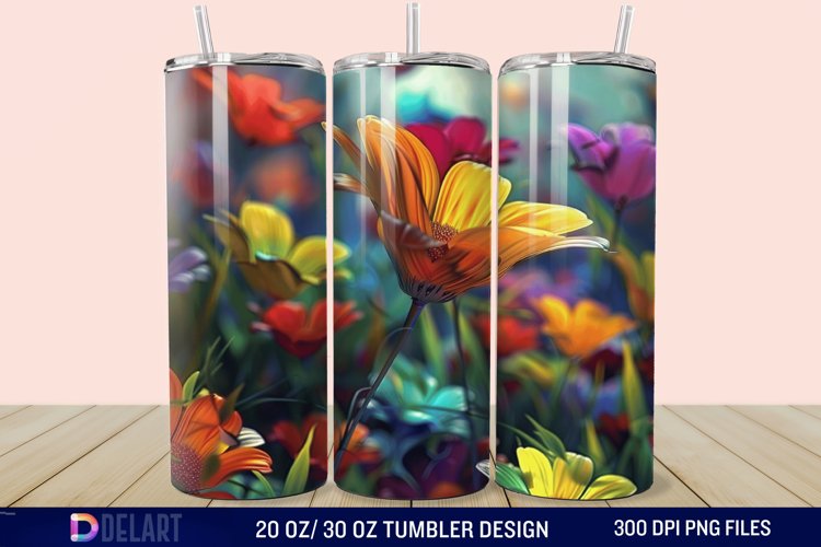 3D Spring Flower Tumbler Wrap example image 1
