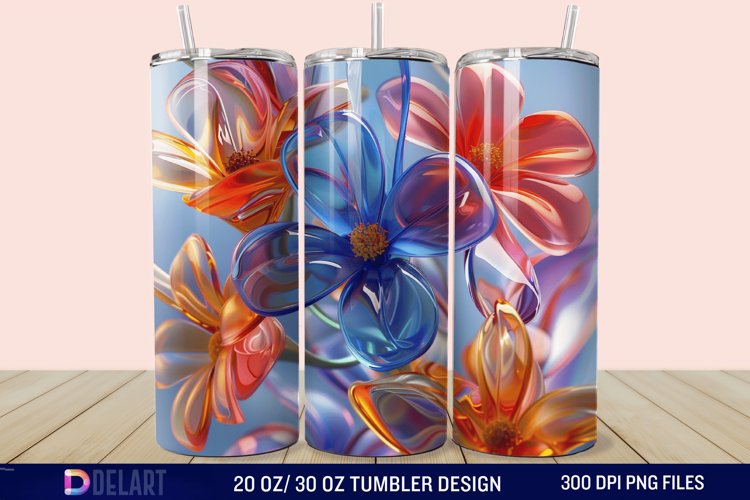 3D Spring Flower Tumbler Wrap example image 1