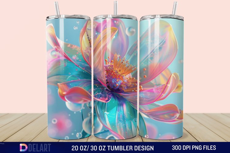 3D Spring Flower Tumbler Wrap example image 1