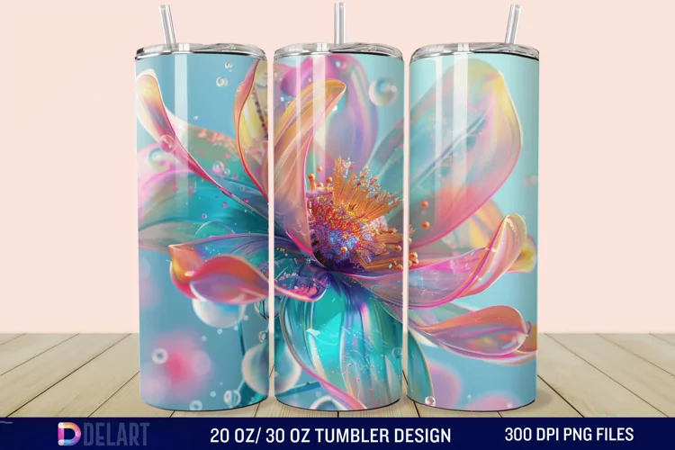3D Spring Flower Tumbler Wrap