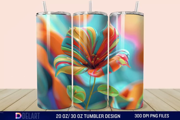 3D Spring Flower Tumbler Wrap