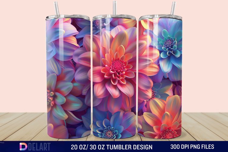 3D Spring Flower Tumbler Wrap example image 1