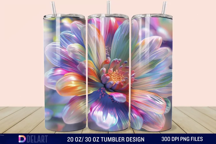 3D Spring Flower Tumbler Wrap