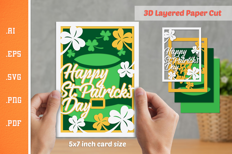 St Patricks Day - 3D Layered Paper Cut SVG