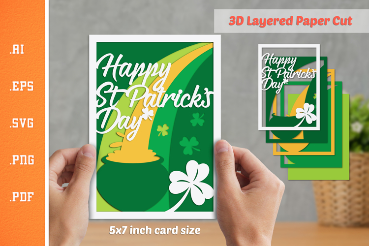 St Patricks Day - 3D Layered Paper Cut SVG