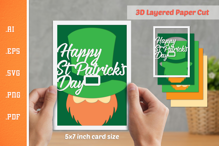 St Patricks Day - 3D Layered Paper Cut SVG
