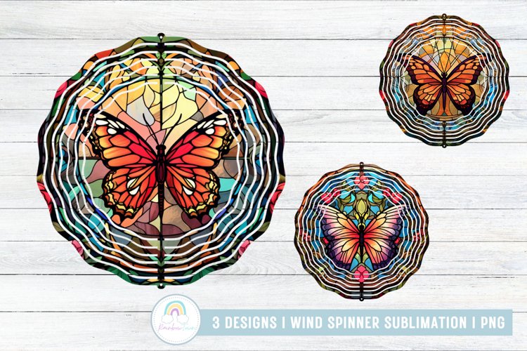 Stained Glass Butterfly Wind Spinner Sublimation